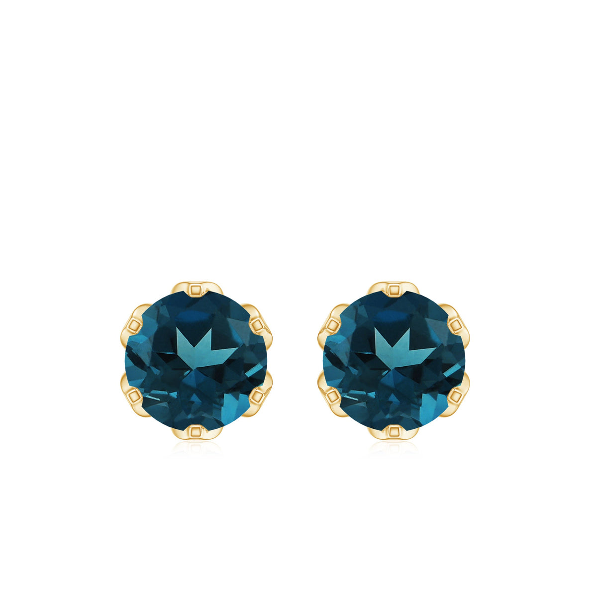 Natural 2.7 Carat London Blue Topaz Stud Earrings