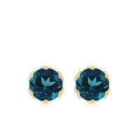 Natural 2.7 Carat London Blue Topaz Stud Earrings