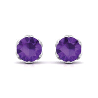 1.50 CT Martini Set Amethyst Solitaire Stud Earrings For Women