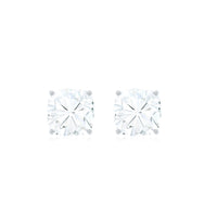 Certified 6 Carat Cushion Cut Moissanite Stud Earrings