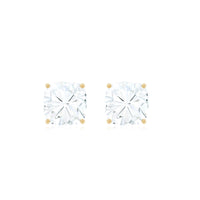 Certified 6 Carat Cushion Cut Moissanite Stud Earrings