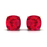 7.5 CT Created Ruby Solitaire Stud Earring in 4 Prong Setting