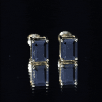 3.36 Carat Lab Created Black Diamond Emerald Cut Stud Earrings