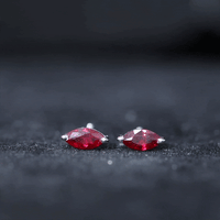 1.5 Carat Marquise Cut Lab Grown Ruby Stud Earrings