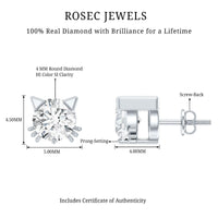 Natural Diamond Cat Stud Earrings