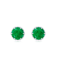 Designer Emerald Diamond Stud Earrings with Screw Back