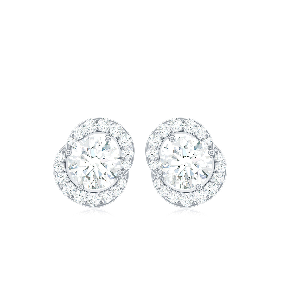 Certified Moissanite Everyday Stud Earrings with Screw Back