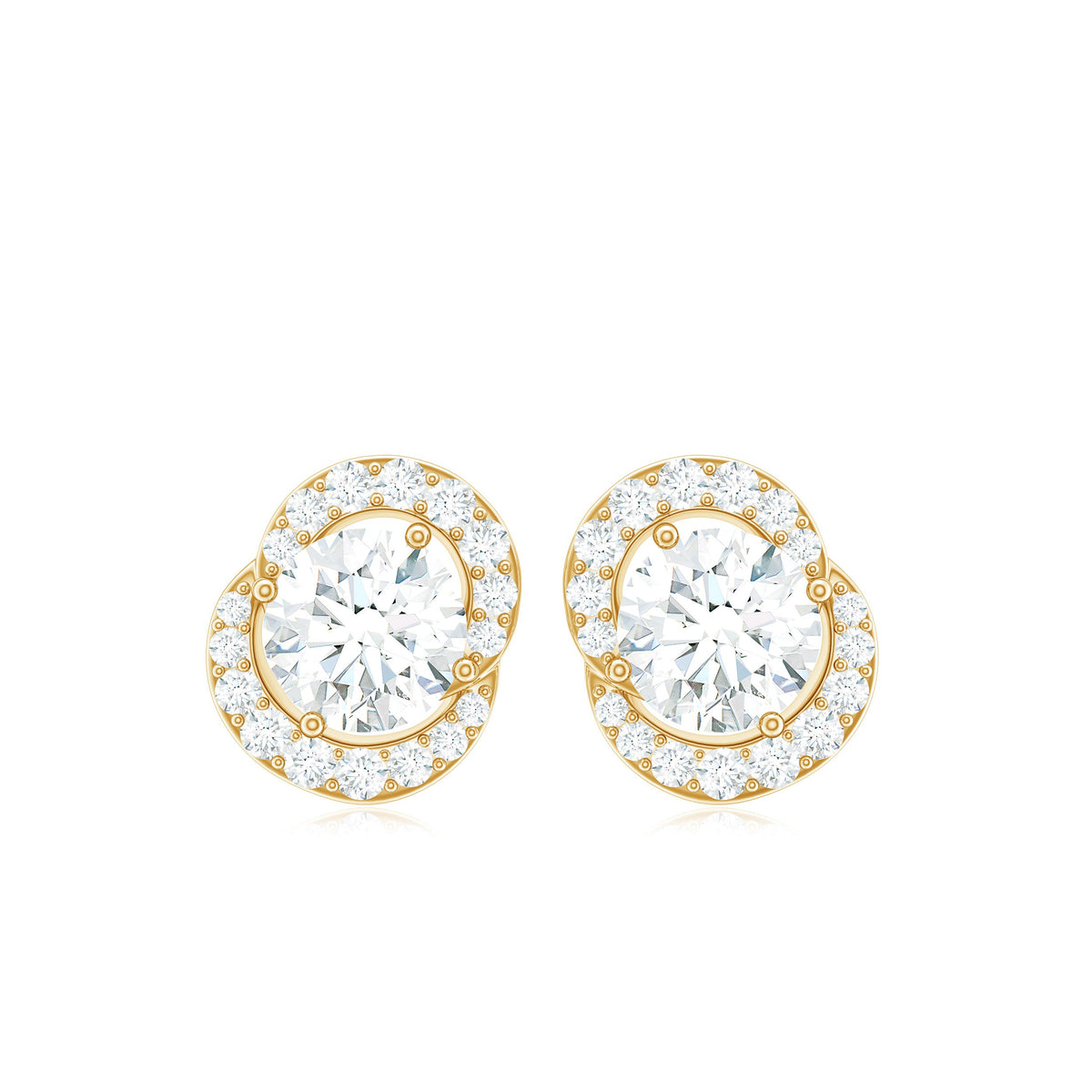 Certified Moissanite Everyday Stud Earrings with Screw Back