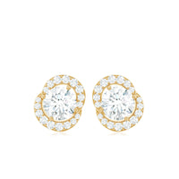 Certified Moissanite Everyday Stud Earrings with Screw Back