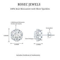 Certified 2 Carat Moissanite Flower Stud Earrings