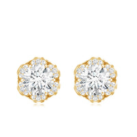 Certified 2 Carat Moissanite Flower Stud Earrings