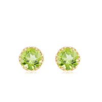 Designer 1 Carat Peridot Stud Earrings with Diamond