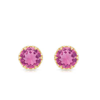 Designer 1 Carat Pink Tourmaline Stud Earrings with Diamond