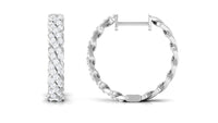 Natural Diamond Twisted Hoop Earrings with Certificate