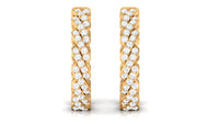 Natural Diamond Twisted Hoop Earrings with Certificate