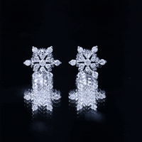 Lab Created Diamond Snowflake Stud Earrings With Screw Back