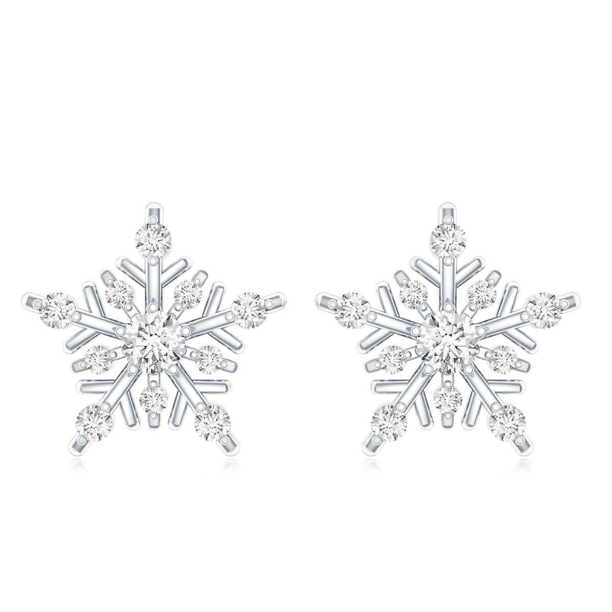 Lab Grown Diamond Icy Snowflake Earrings
