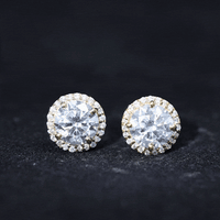 Round Halo Lab Grown Diamond Earring For Women