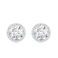 Round Halo Lab Grown Diamond Earring For Women