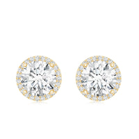 Round Halo Lab Grown Diamond Earring For Women