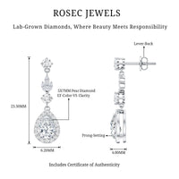 Certified Lab Grown Diamond Dangling Earrings