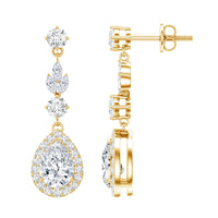 Certified Lab Grown Diamond Dangling Earrings