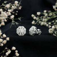 Certified Lab Grown Diamond Flower Bridal Stud Earrings