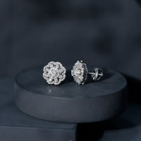Certified Lab Grown Diamond Flower Bridal Stud Earrings