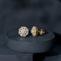 Certified Lab Grown Diamond Flower Bridal Stud Earrings