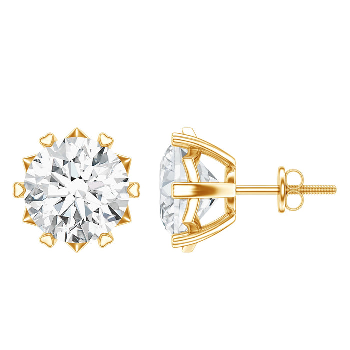 Rosec Jewels 7 mm lab-created diamond earrings with 2-carat total weight, showcasing sparkling diamond-studded earring design.
