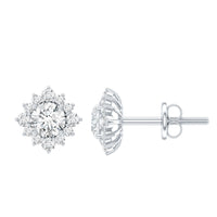 Certified Brilliant Cut Diamond Halo Stud Earrings