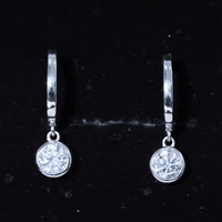 Bezel Set Lab Grown Diamond Drop Earrings for Women