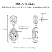 Dangling Lab Grown Diamond Bridal Earrings