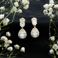 Dangling Lab Grown Diamond Bridal Earrings