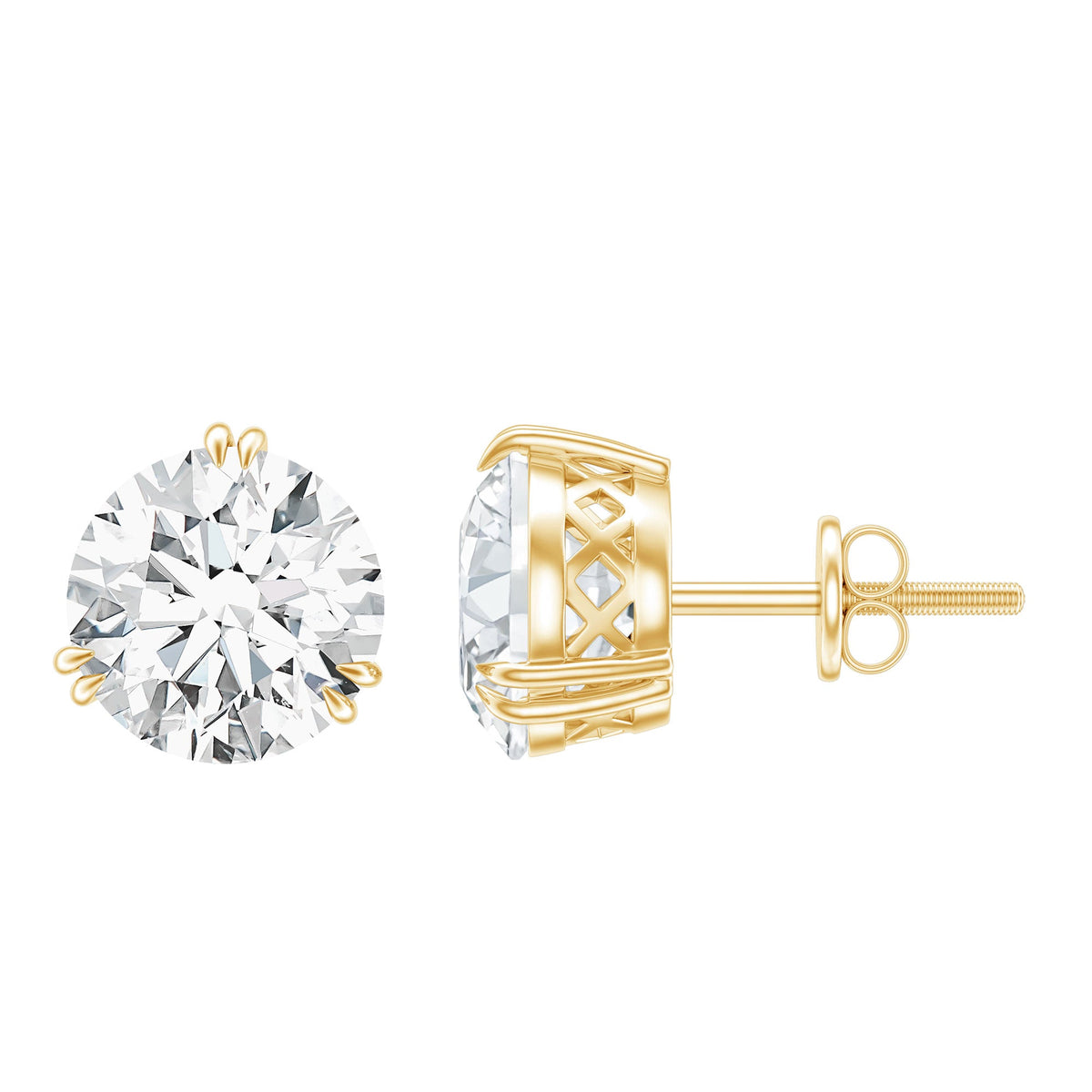 Certified 8mm Round Diamond Studs with Screw Back