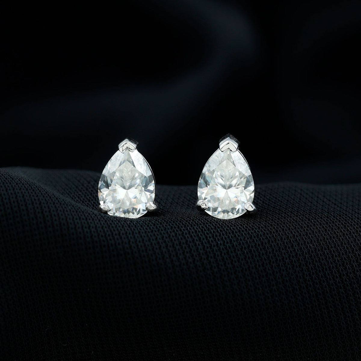 Certified 2 Carat Diamond Teardrop Earrings With Screw Back