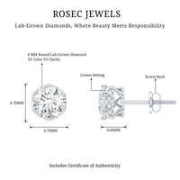 Certified Lab Created Diamond Crown Earrings for Women