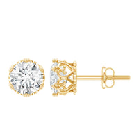 Certified Lab Created Diamond Crown Earrings for Women