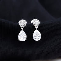 Certified Lab Grown Diamond Dangling Bridal Earrings