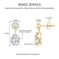 Certified Lab Grown Diamond Dangling Bridal Earrings
