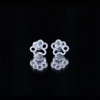 Lab Grown Diamond Paw Print Earrings For Women