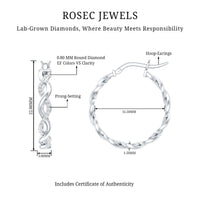 Certified Lab Created Diamond Hoops for Women