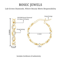 Certified Lab Created Diamond Hoops for Women