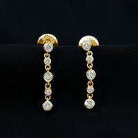 Round Cut Diamond Chain Dangle Earrings For Women