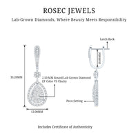 Lab Grown Diamond Bridal Drop Earrings
