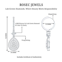 Certified Lab Created Diamond Wedding Earrings For Bride