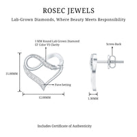 Certified Lab Created Diamond Heart Infinity Stud Earrings