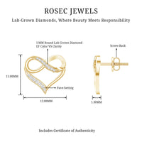 Certified Lab Created Diamond Heart Infinity Stud Earrings