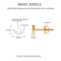 Marquise Cut Diamond Leaf Stud Earrings for Women