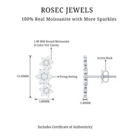 Certified Moissanite Flower Stud Earrings for Women